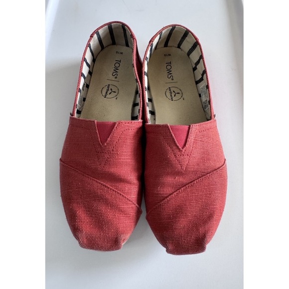 Toms Women's Classic Canvas Slip-on Flats Size US 10 Brick Red - Picture 1 of 6